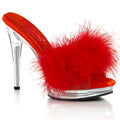 Marabou Feather Platform Marilyn Slide Heels Slippers Platform Sandal