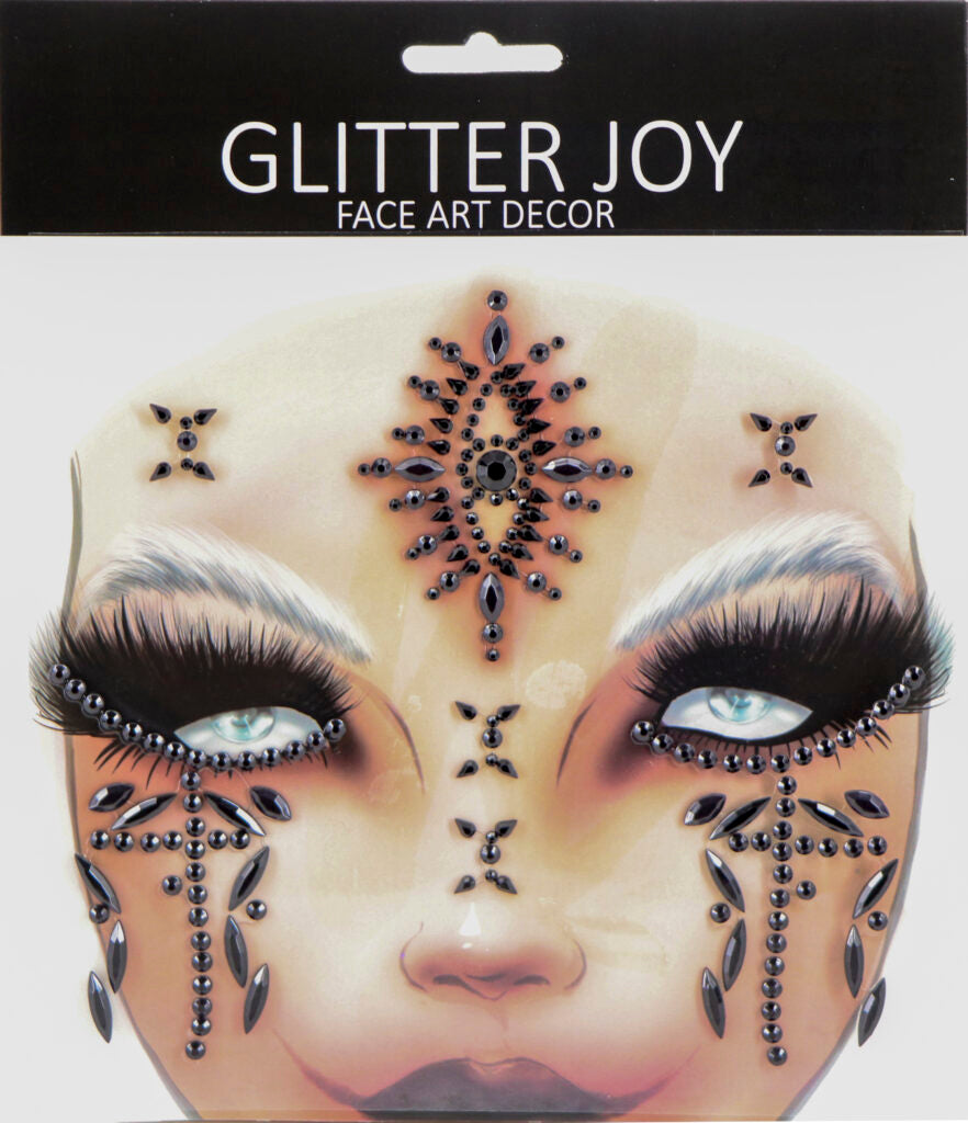 Black Gothic 3rd Eye Halloween Face Jewels Gems Festival Wear