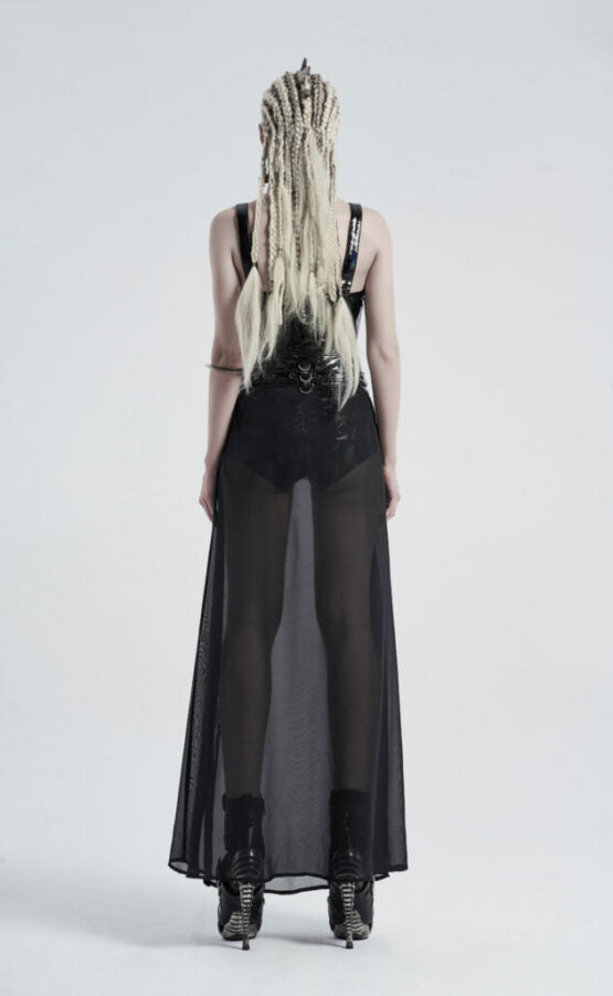 CORSET VEGAN SHINY HOLOGRAPHIC GOTHIC PIERCED STYLE TOP