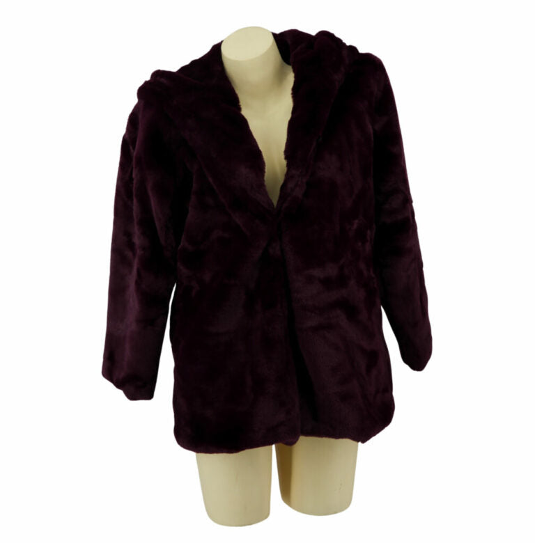 EAR FAUX FUR HOODIE COAT