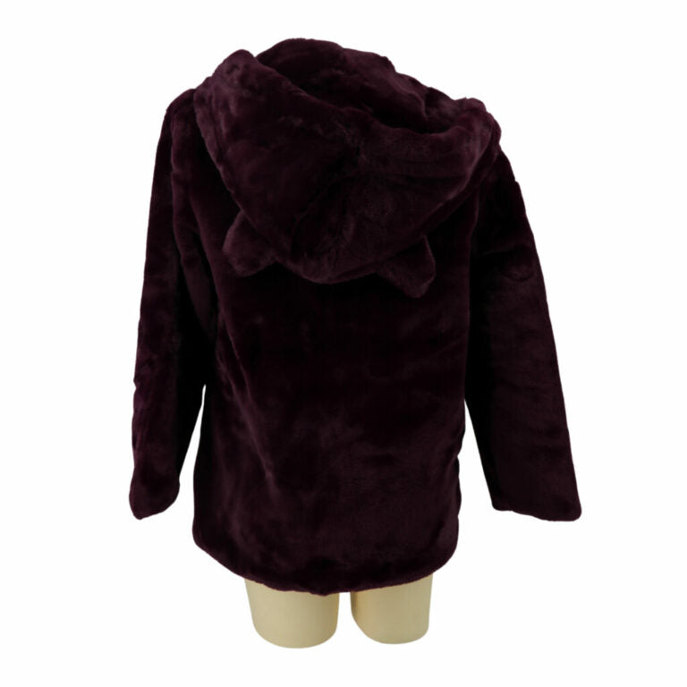 EAR FAUX FUR HOODIE COAT