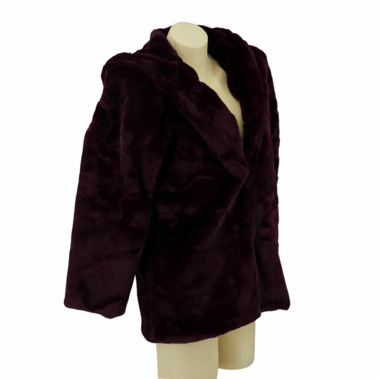 EAR FAUX FUR HOODIE COAT