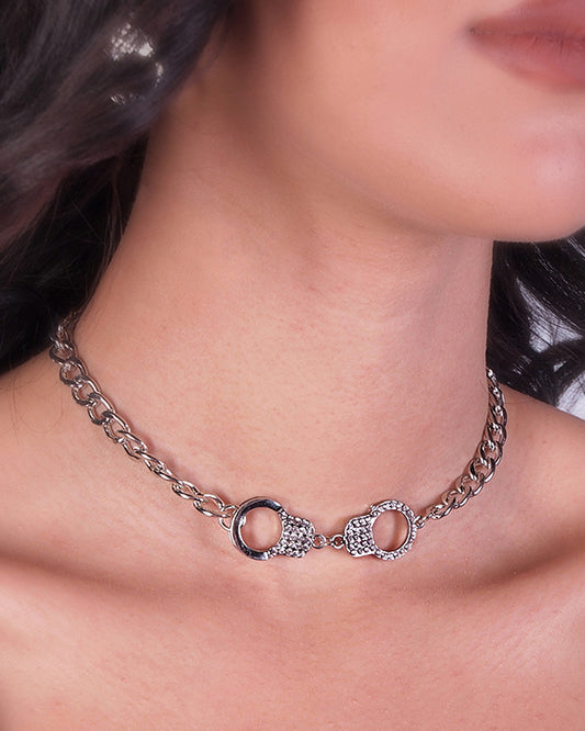 HANDCUFF NECKLACE  RHINESTONE KNECKLACE FESTIVALWEAR