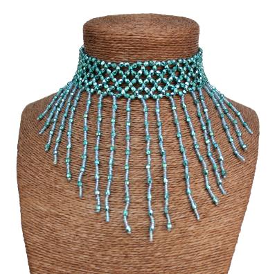 BEADED CHOKER WITH FRINGES