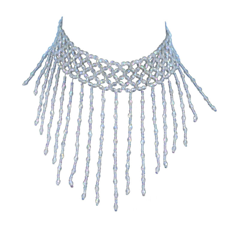 BEADED CHOKER WITH FRINGES