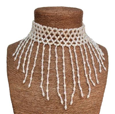 BEADED CHOKER WITH FRINGES