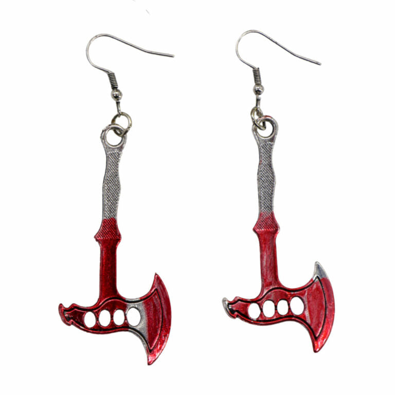 BLOODY AXE EARRINGS HALLOWEEN GOTHIC