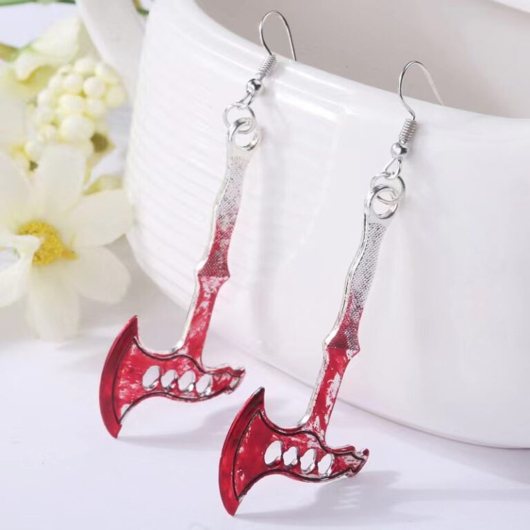 BLOODY AXE EARRINGS HALLOWEEN GOTHIC