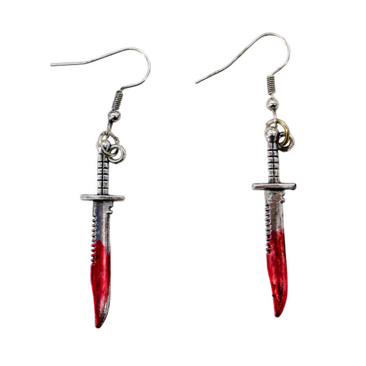 BLOODY KNIFE EARRINGS HALLOWEEN GOTHIC