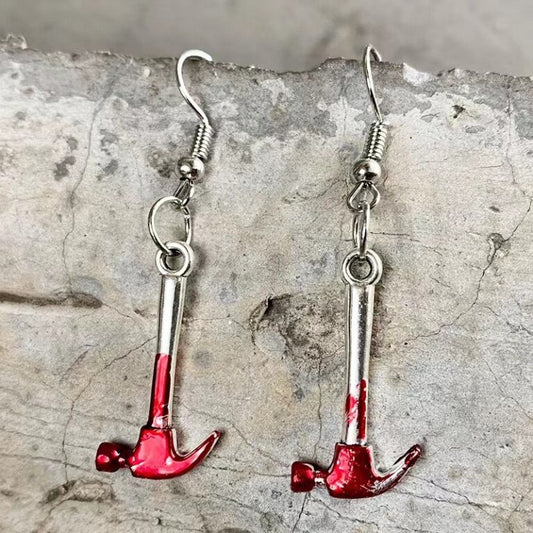 BLOODY HAMMER EARRINGS HALLOWEEN GOTHIC