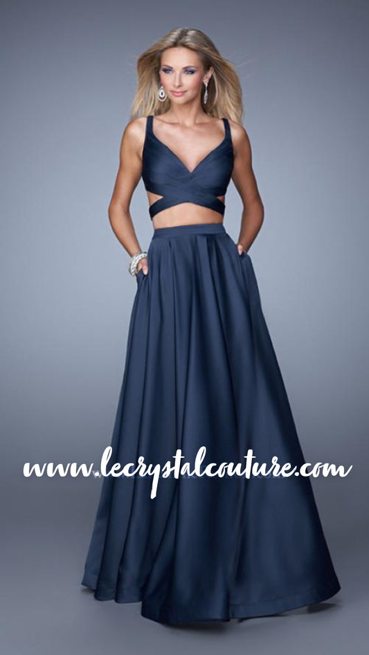 Stunning 2 Piece Satin Dress Set