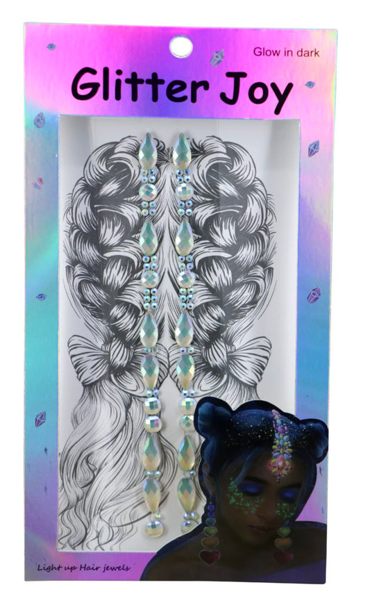 Glow In The Dark Black Light Hair Jewels Festival Hair