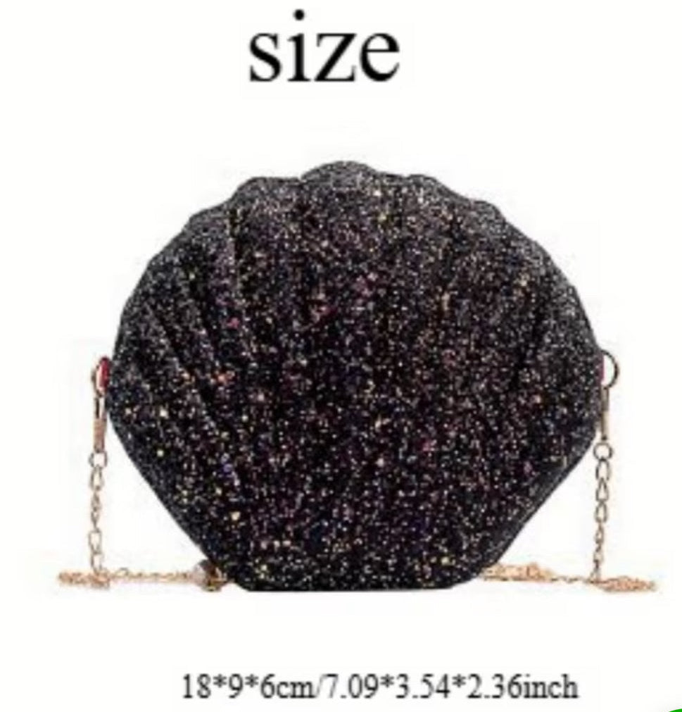 SPARKLING MERMAID SHELL PURSE HANDBAG CLUTCH