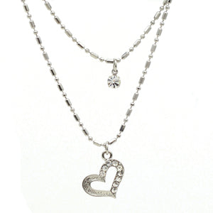 RHINESTONE 2 LINE TILTED HEART ANKLET