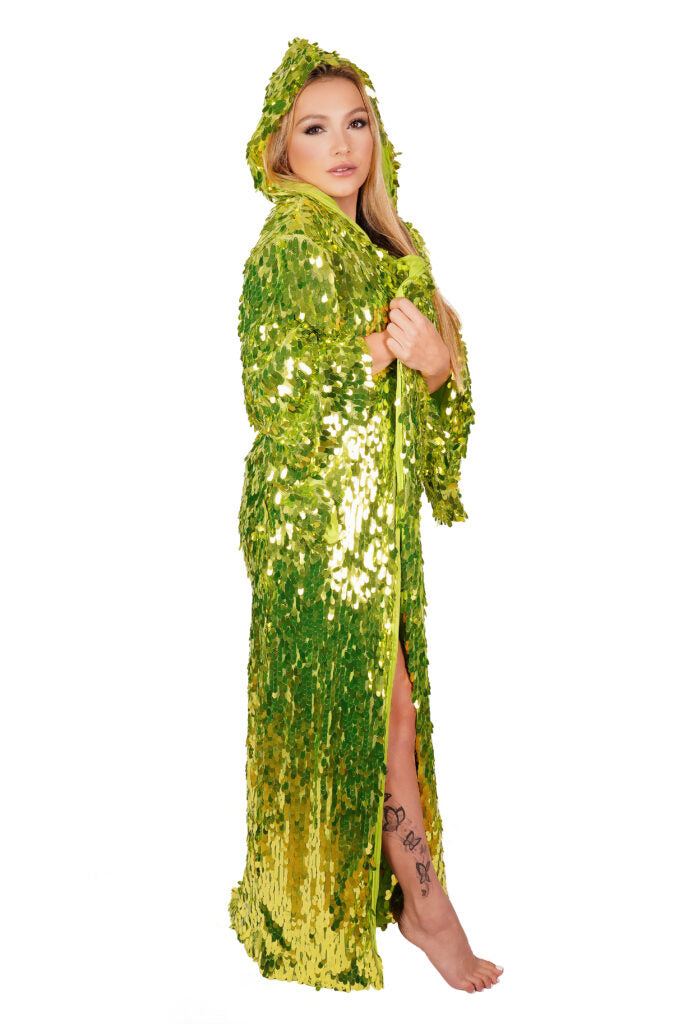 UNISEX Sequin Hooded Festival Duster Kimono