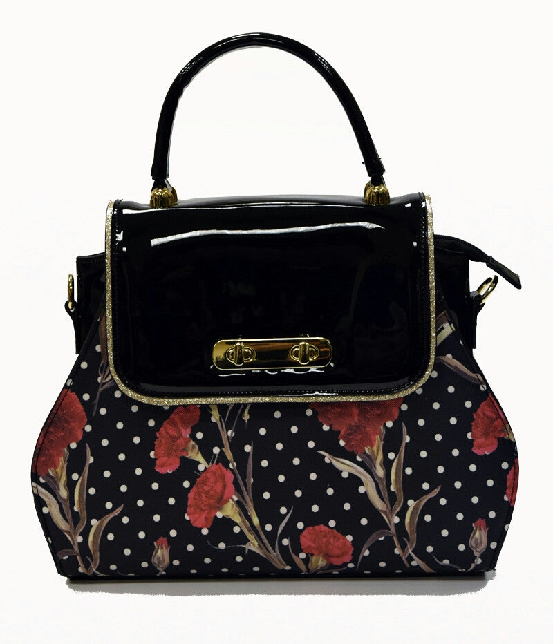 Vintage Black Polkadots Handbag