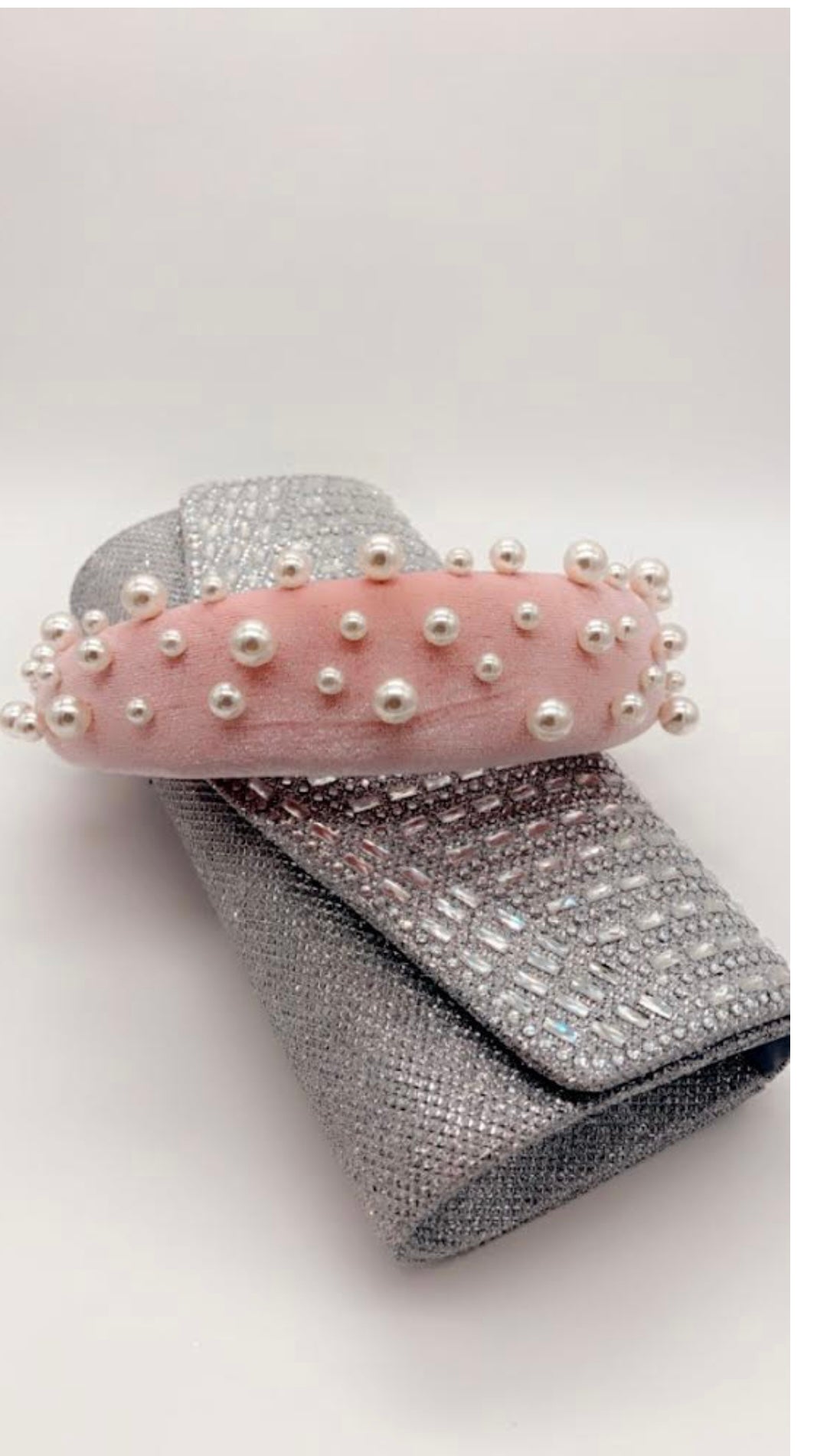 Velvet pearl Studded headband
