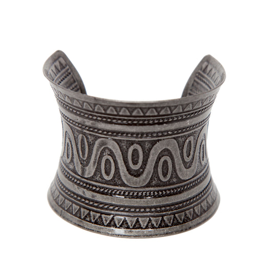 Tribal Cuff Antique Silver Finish