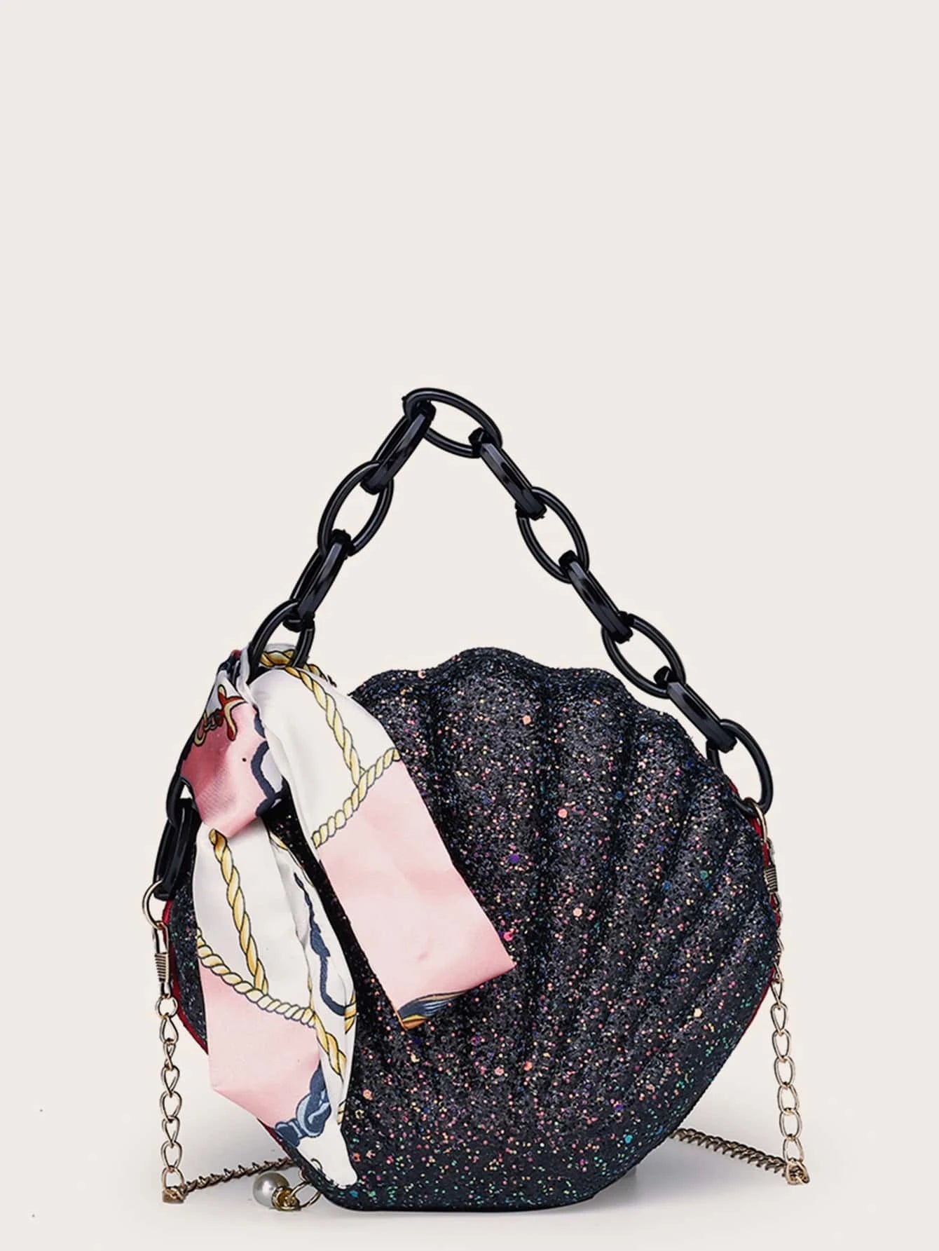 SPARKLING MERMAID SHELL PURSE HANDBAG CLUTCH