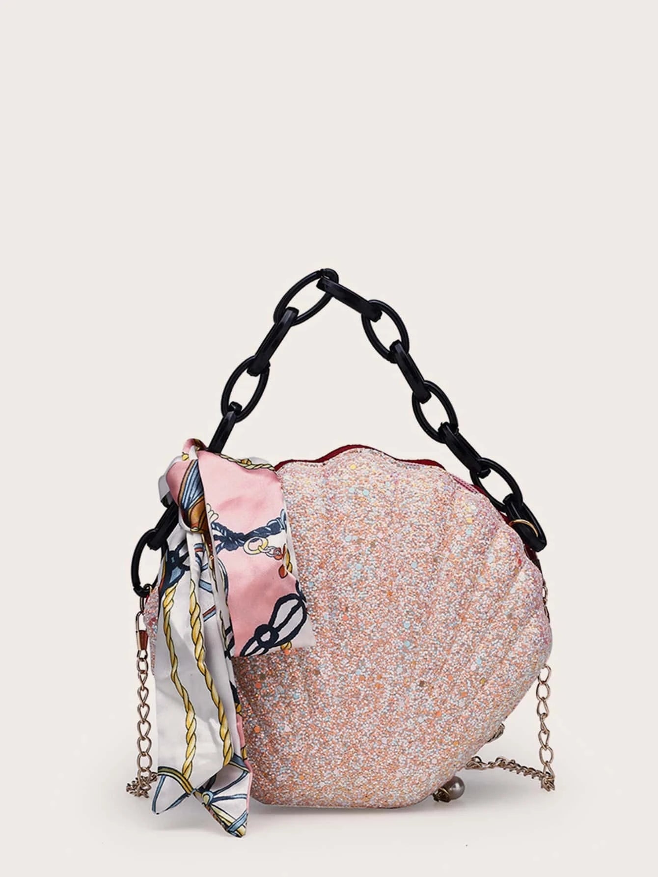 SPARKLING MERMAID SHELL PURSE HANDBAG CLUTCH