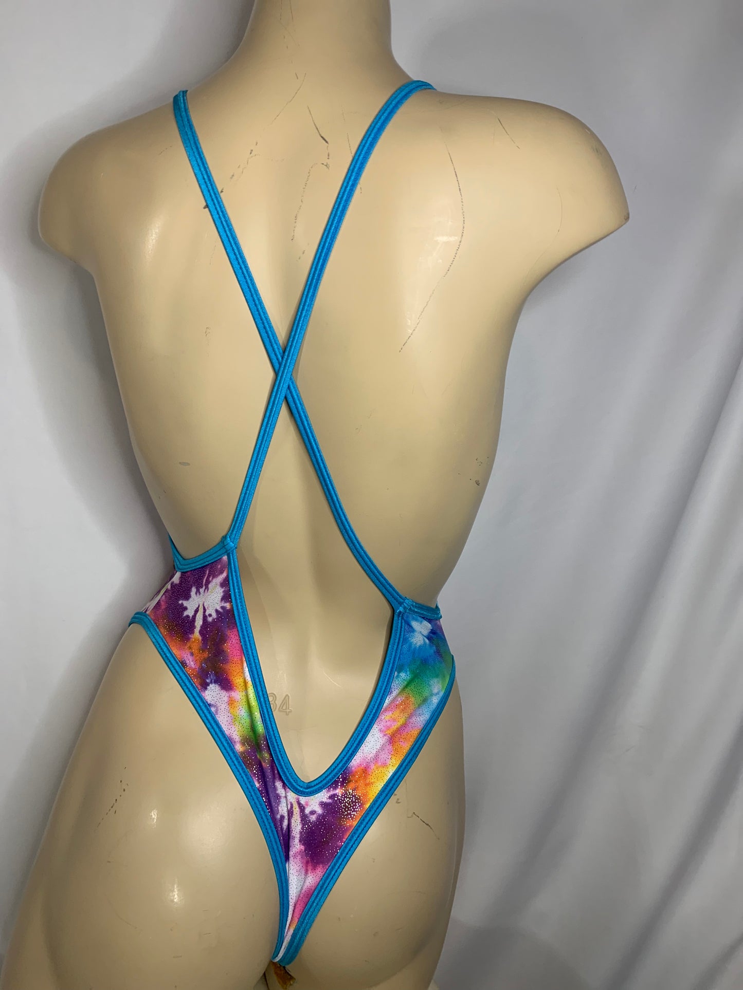 Rainbow Tie-Dye Low-V Neck Bodysuit