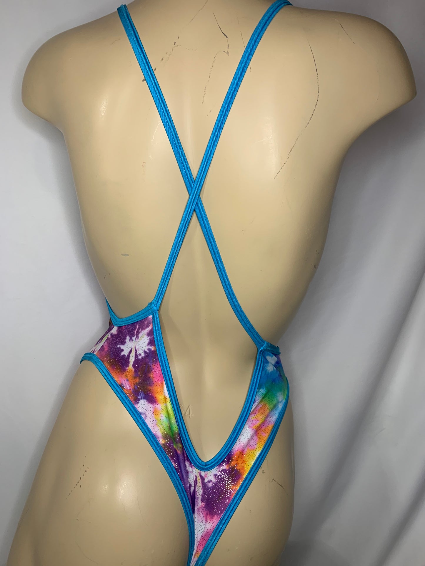 Rainbow Tie-Dye Low-V Neck Bodysuit