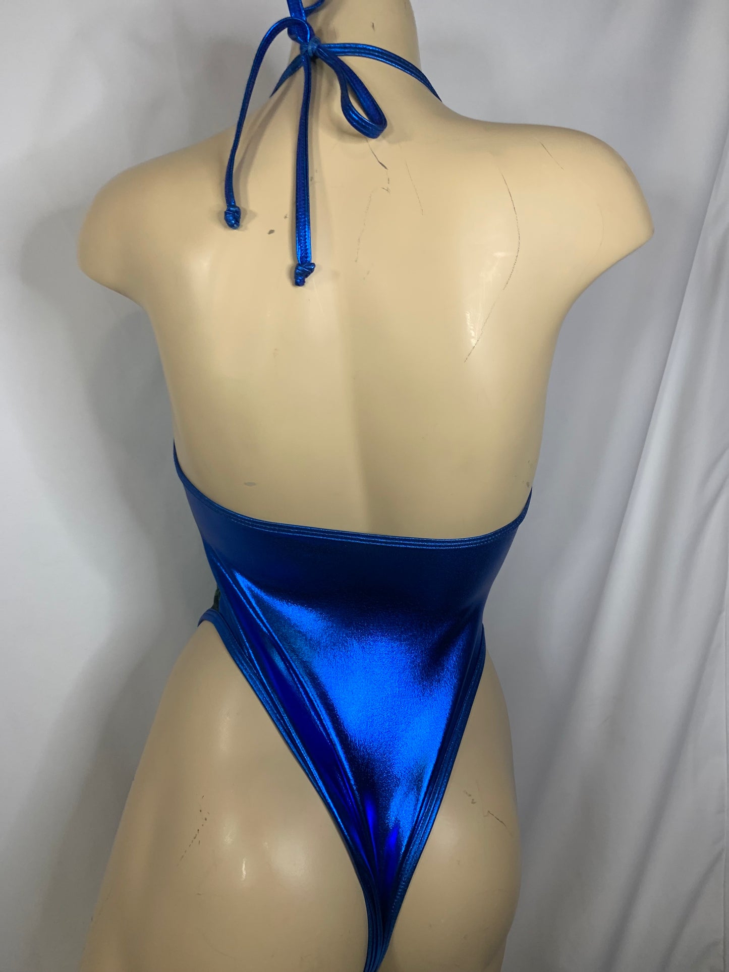 Peacock Bodysuit Halter One-Piece