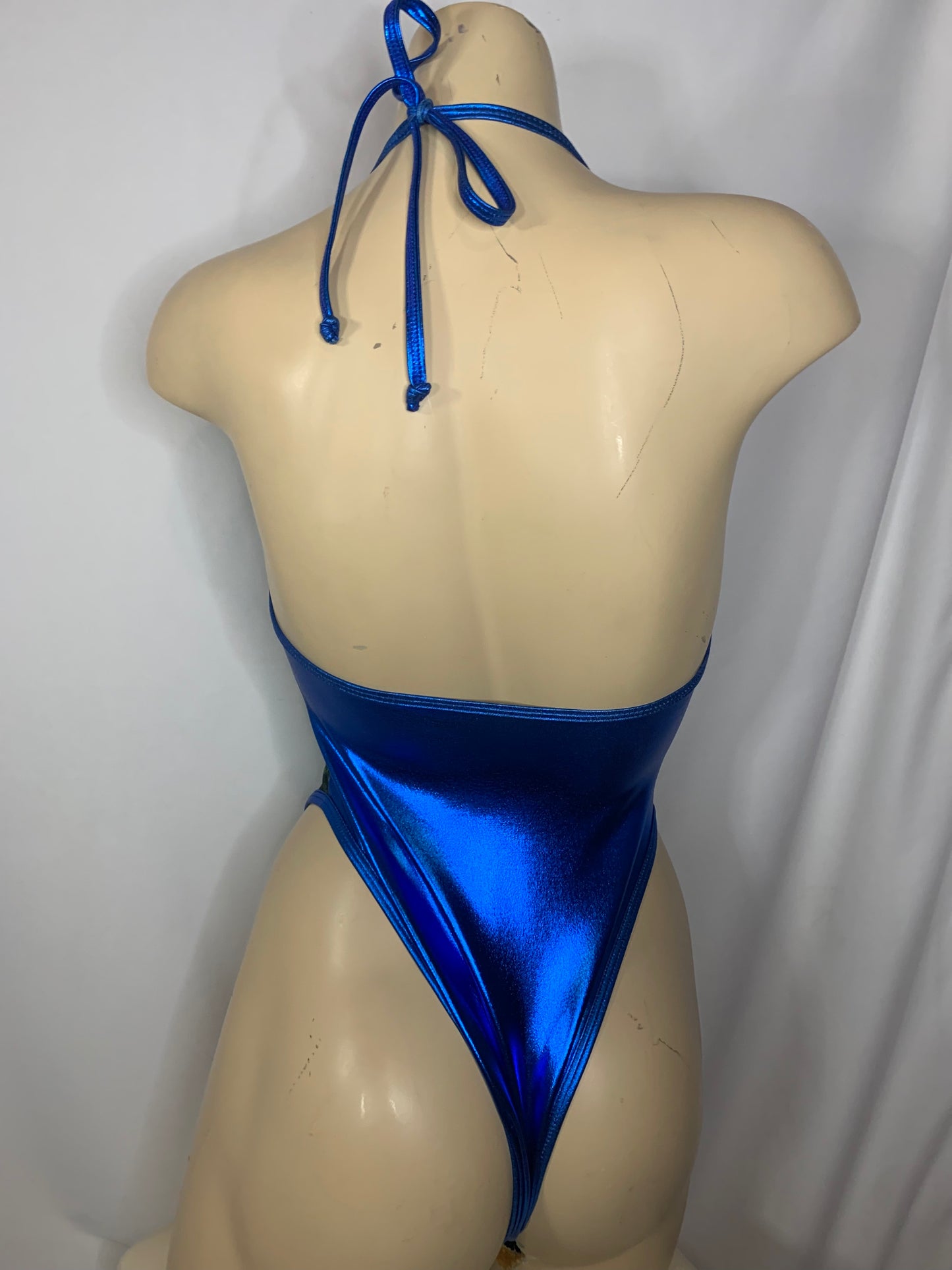 Peacock Bodysuit Halter One-Piece