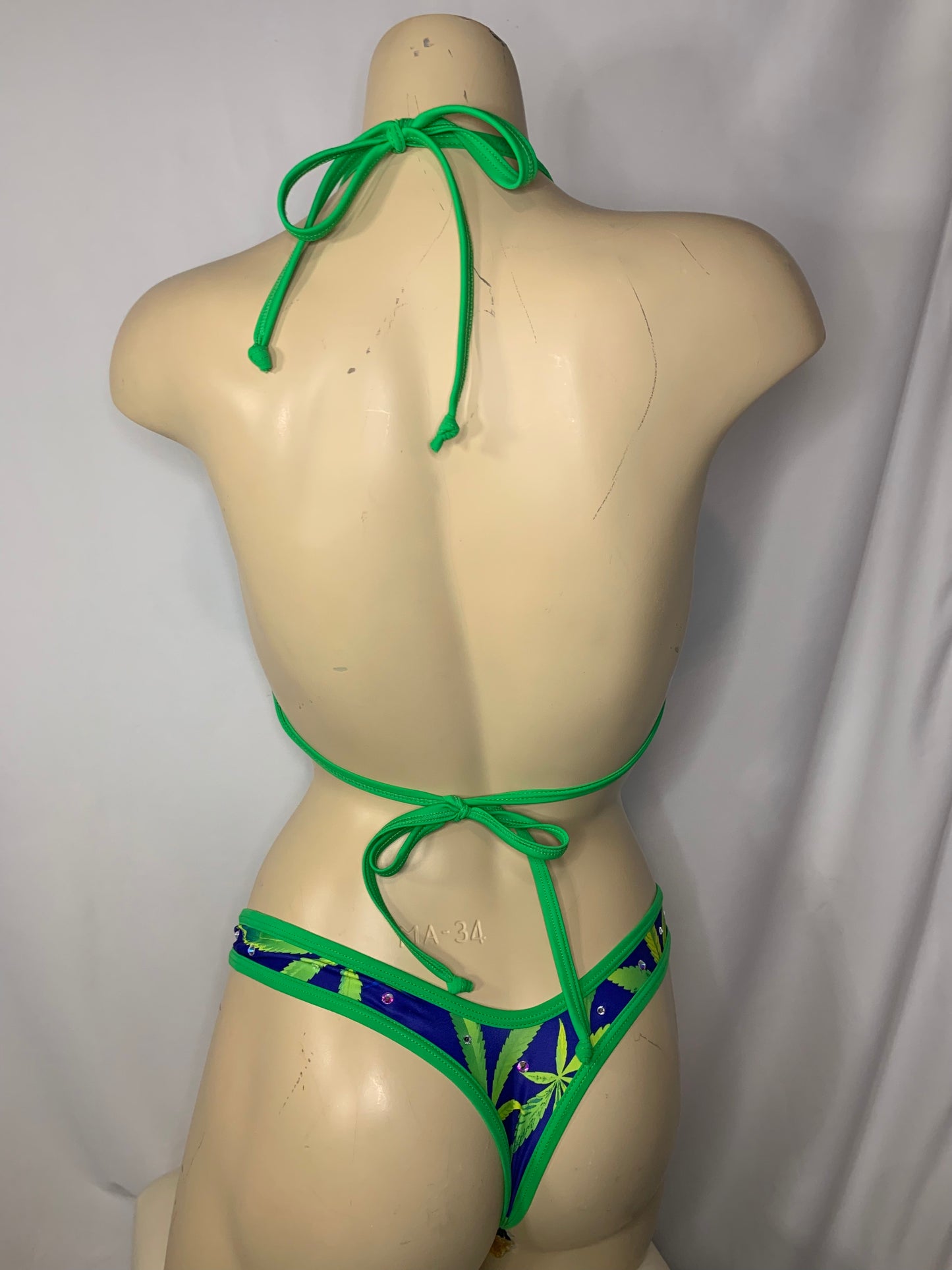 420 Tie-back Halter Two-Piece Set with Bling