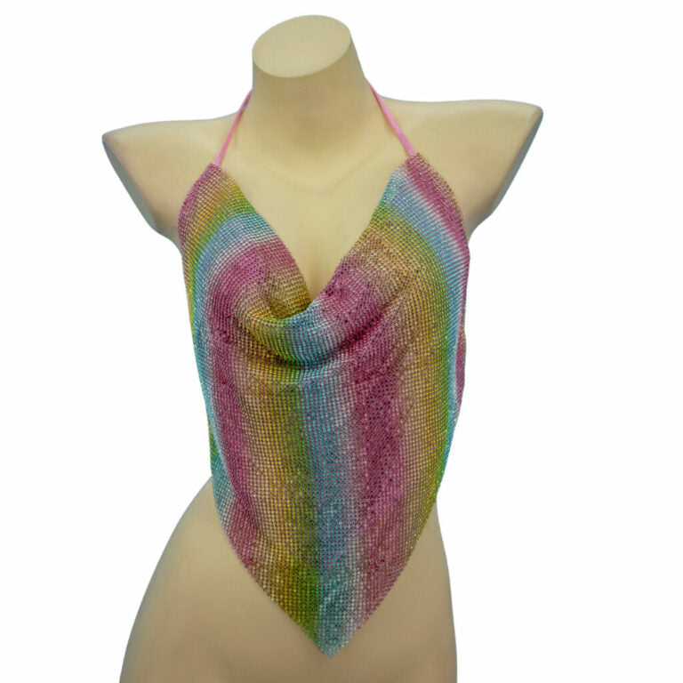Rhinestone Halter V top