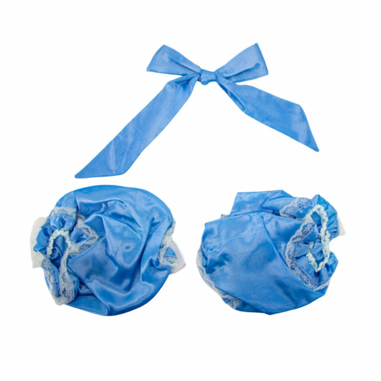 BABY BLUE CUFFS & BOW COSTUME ACCESSORIES
