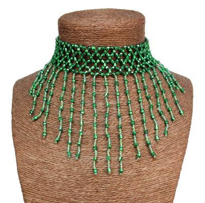 BEADED CHOKER WITH FRINGES