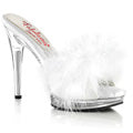 Marabou Feather Platform Marilyn Slide Heels Slippers Platform Sandal