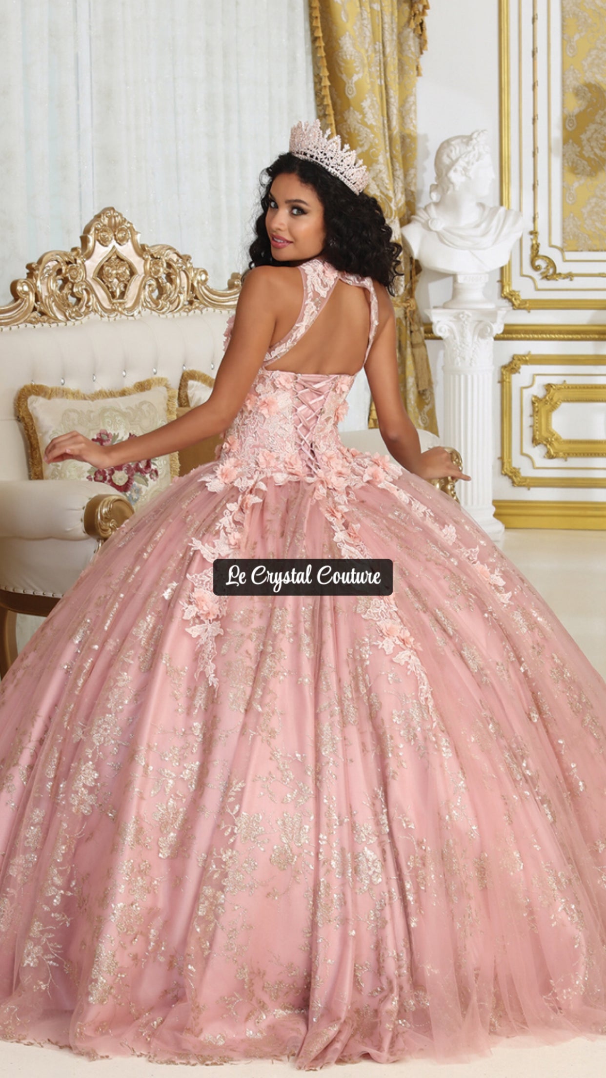 Pink Quincenera Wedding Bridgerton Gown Dress