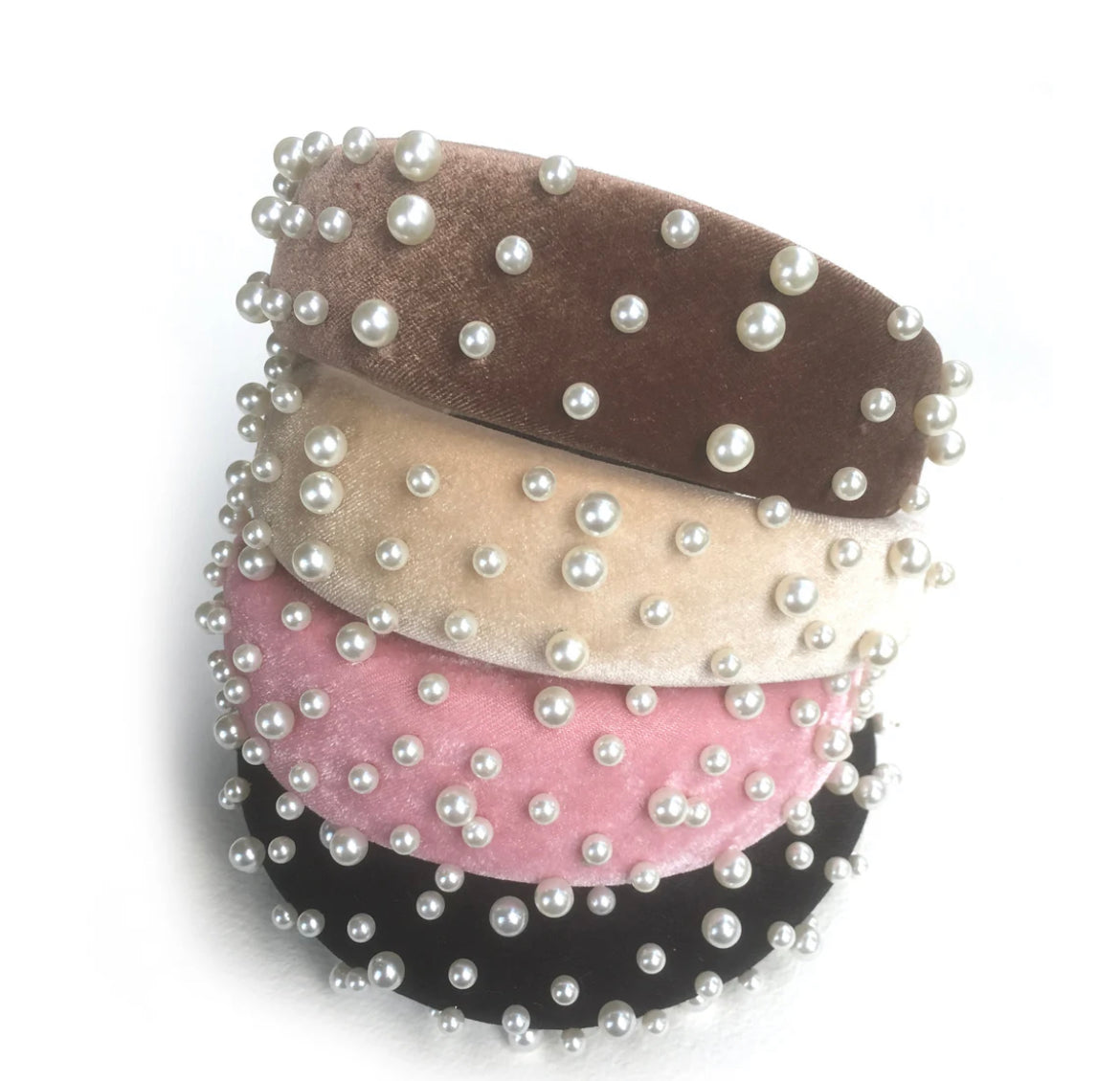 Velvet pearl  Studded headband